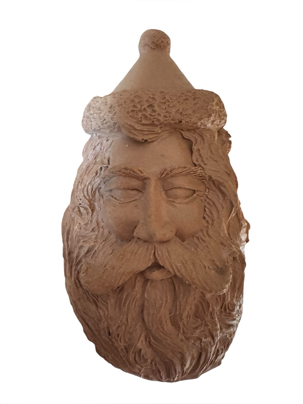 VINTAGE John Pleasants 1994 Item 6239 Pecan Resin Three Santas Figurine